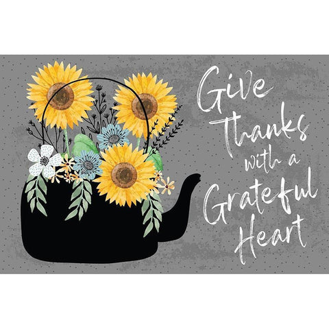 Grateful Heart White Modern Wood Framed Art Print by ND Art