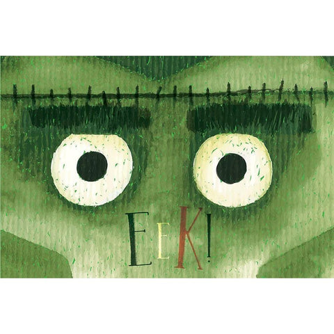 Frankenstein White Modern Wood Framed Art Print by ND Art