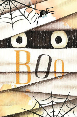 Boo Black Ornate Wood Framed Art Print with Double Matting by ND Art