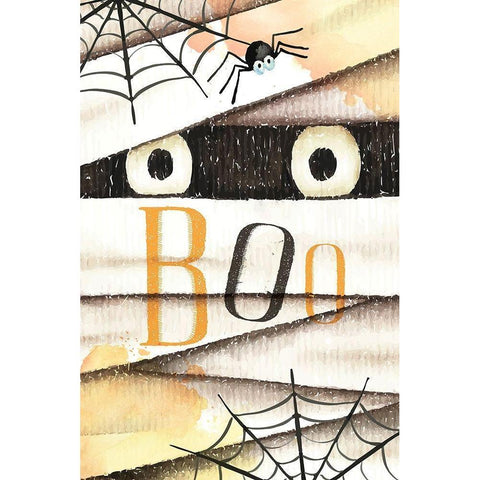 Boo Black Modern Wood Framed Art Print by ND Art