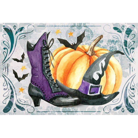 Witchy Shoes White Modern Wood Framed Art Print by ND Art
