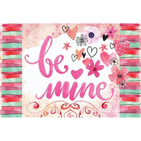 Be Mine White Modern Wood Framed Art Print by ND Art