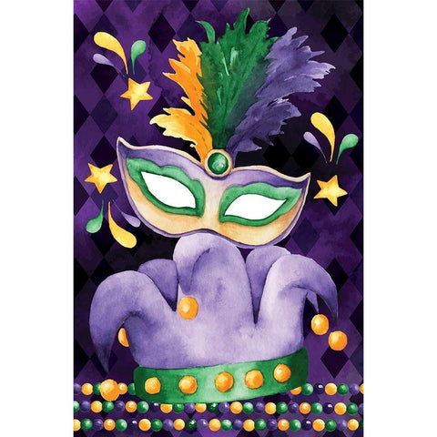 Mardi Gras II Gold Ornate Wood Framed Art Print with Double Matting by ND Art