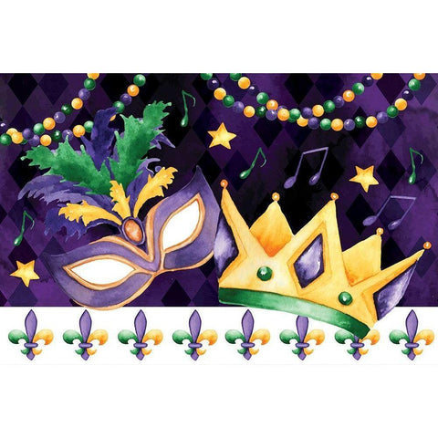 Mardi Gras III White Modern Wood Framed Art Print by ND Art