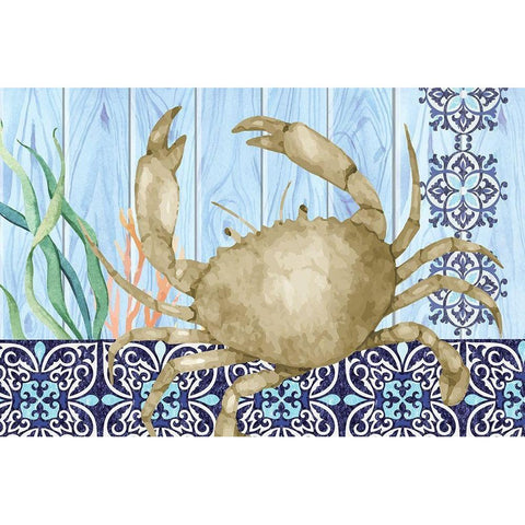 Crab Black Modern Wood Framed Art Print with Double Matting by ND Art
