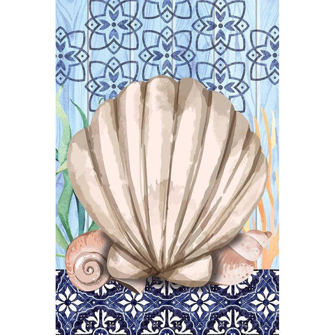 Shell Gold Ornate Wood Framed Art Print with Double Matting by ND Art