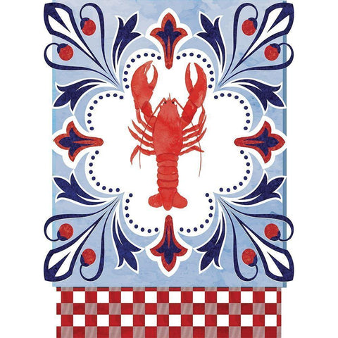 Lobster Black Modern Wood Framed Art Print with Double Matting by ND Art