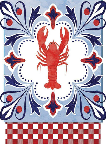 Lobster White Modern Wood Framed Art Print with Double Matting by ND Art