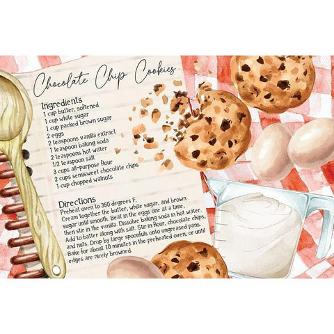 Cookie Recipe Gold Ornate Wood Framed Art Print with Double Matting by ND Art