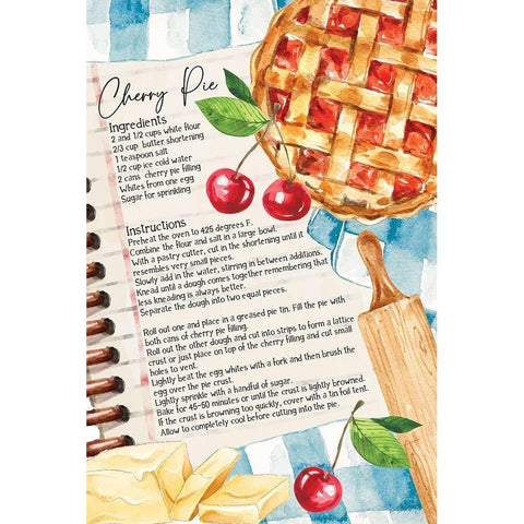 Cherry Pie Black Modern Wood Framed Art Print with Double Matting by ND Art