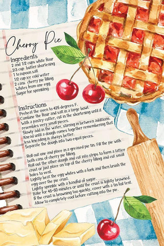 Cherry Pie White Modern Wood Framed Art Print with Double Matting by ND Art