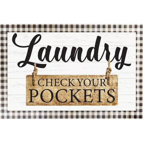 Check Your Pockets White Modern Wood Framed Art Print by ND Art