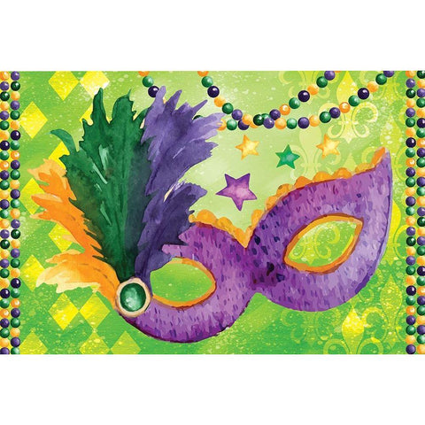 Mardi Gras V White Modern Wood Framed Art Print by ND Art