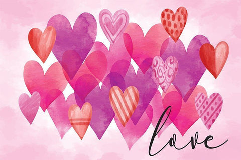 Valentines Love White Modern Wood Framed Art Print with Double Matting by ND Art