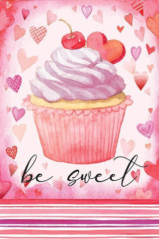 Be Sweet White Modern Wood Framed Art Print with Double Matting by ND Art