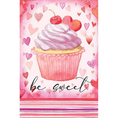 Be Sweet Black Modern Wood Framed Art Print with Double Matting by ND Art