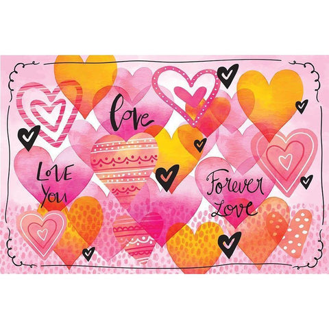 Love Hearts Gold Ornate Wood Framed Art Print with Double Matting by ND Art