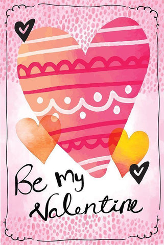 Be My Valentine White Modern Wood Framed Art Print with Double Matting by ND Art