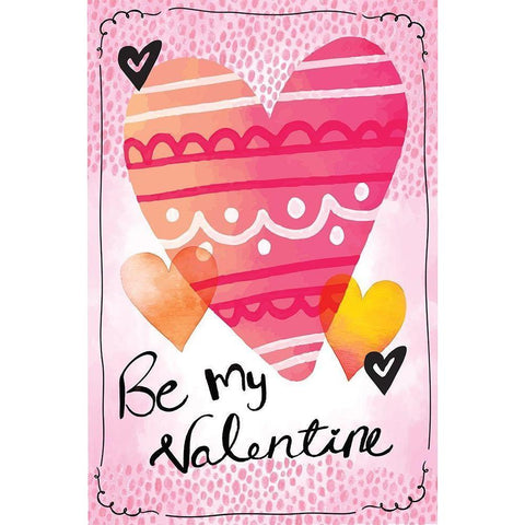 Be My Valentine Black Modern Wood Framed Art Print by ND Art
