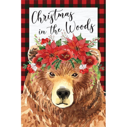 Christmas in the Woods Gold Ornate Wood Framed Art Print with Double Matting by ND Art