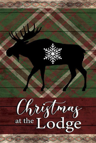 Christmas at the Lodge Black Ornate Wood Framed Art Print with Double Matting by ND Art