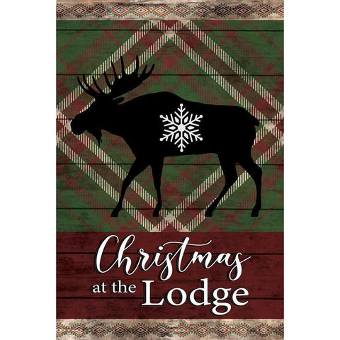 Christmas at the Lodge Gold Ornate Wood Framed Art Print with Double Matting by ND Art