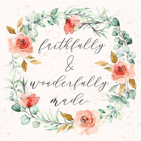 Wonderfully Made Black Modern Wood Framed Art Print by ND Art