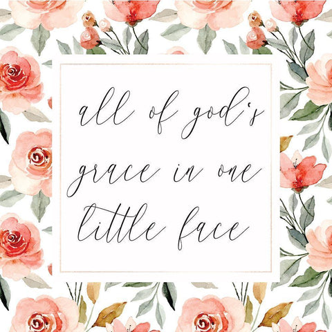 Gods Grace Black Ornate Wood Framed Art Print with Double Matting by ND Art