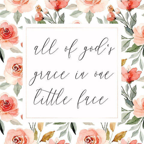 Gods Grace Black Modern Wood Framed Art Print by ND Art