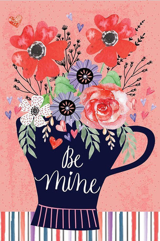 Be Mine Black Ornate Wood Framed Art Print with Double Matting by ND Art