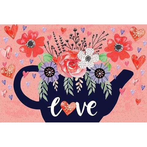 Love White Modern Wood Framed Art Print by ND Art
