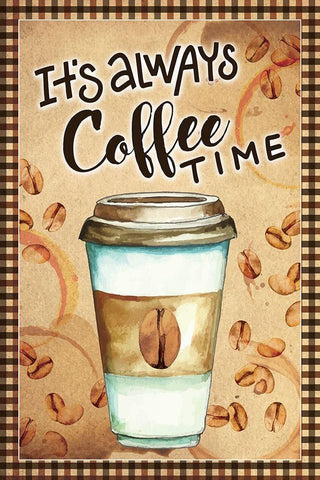 Coffee Time Black Ornate Wood Framed Art Print with Double Matting by ND Art