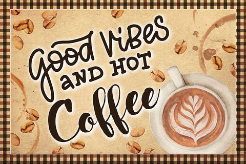 Good Vibes White Modern Wood Framed Art Print with Double Matting by ND Art