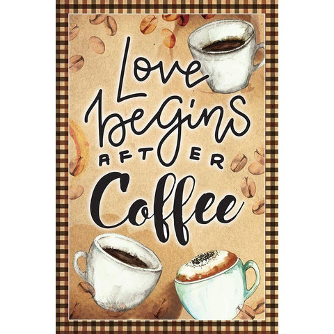 Love Begins Black Modern Wood Framed Art Print with Double Matting by ND Art