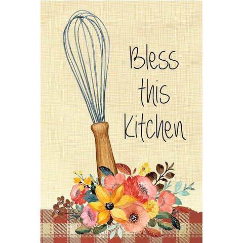 Bless this Kitchen Gold Ornate Wood Framed Art Print with Double Matting by ND Art