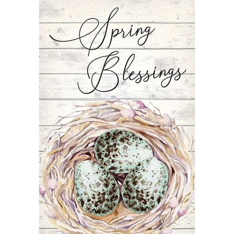 Spring Blessings Gold Ornate Wood Framed Art Print with Double Matting by ND Art