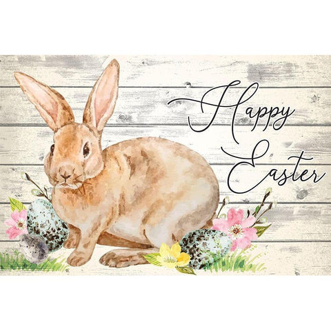 Happy Easter White Modern Wood Framed Art Print by ND Art