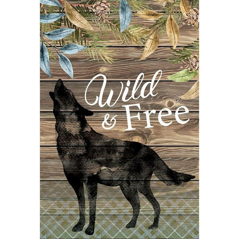 Wild Wolf Black Modern Wood Framed Art Print by ND Art