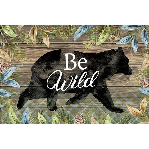 Wild Bear White Modern Wood Framed Art Print by ND Art