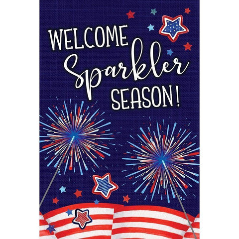 Sparkler Season White Modern Wood Framed Art Print by ND Art