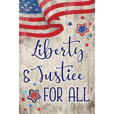 Liberty and Justice Black Modern Wood Framed Art Print with Double Matting by ND Art