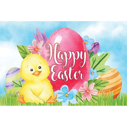 Happy Easter Black Modern Wood Framed Art Print by ND Art