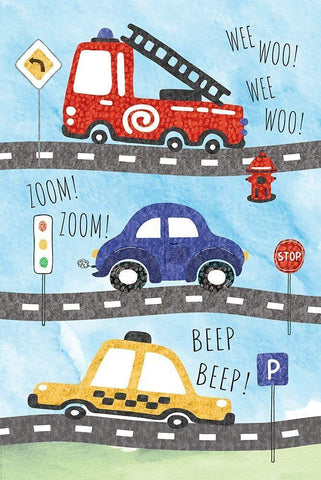 Zoom Zoom-Beep Beep Black Ornate Wood Framed Art Print with Double Matting by ND Art