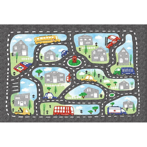 Road Map Gold Ornate Wood Framed Art Print with Double Matting by ND Art