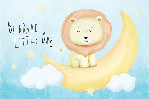 Be Brave White Modern Wood Framed Art Print with Double Matting by ND Art