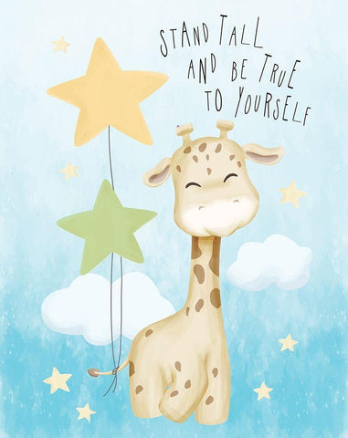 Stand Tall Black Ornate Wood Framed Art Print with Double Matting by ND Art