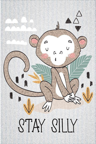 Stay Silly Black Ornate Wood Framed Art Print with Double Matting by ND Art