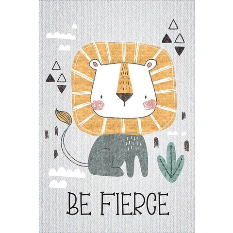 Be Fierce Black Modern Wood Framed Art Print by ND Art