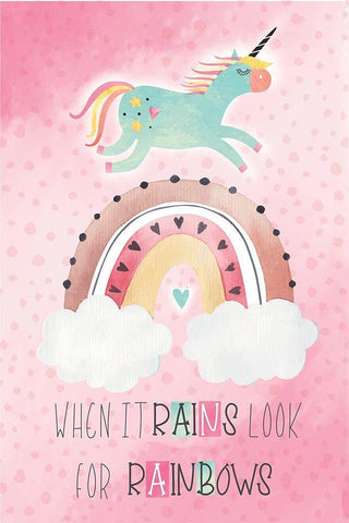 Look for Rainbows White Modern Wood Framed Art Print with Double Matting by ND Art