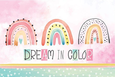 Dream in Color White Modern Wood Framed Art Print with Double Matting by ND Art